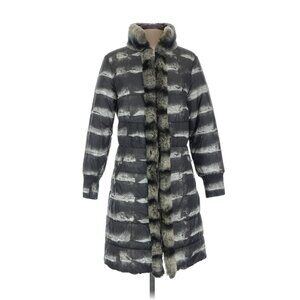 Roberto Cavalli Chinchilla Down Puffer Long Jacket - XS/S